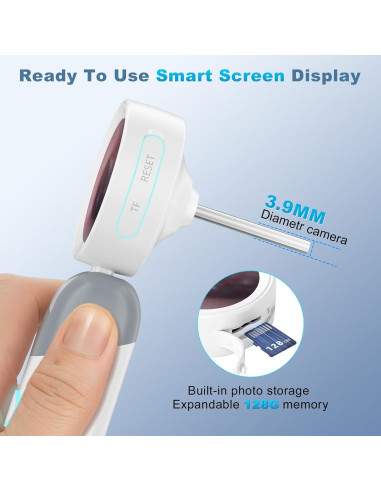 Otoscopio Inalámbrico HD 1080P con Pantalla IPS 1.38"