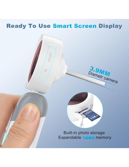 Otoscopio Inalámbrico HD 1080P con Pantalla IPS 1.38"