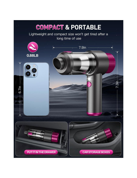 Aspiradora de Mano EYYA 135 Inalámbrica 15000PA 4-en-1