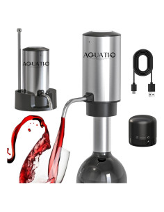 Aereador de Vino Eléctrico AquatiQ - Dispensador Automático Acero Inoxidable