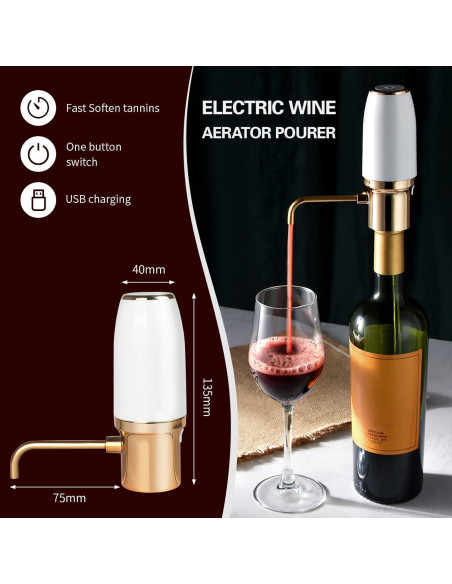 Aerador de Vino Eléctrico XSMNER Recargable 750ml