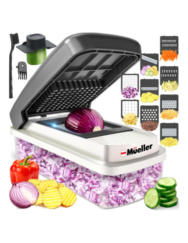 Cortador de Verduras Mandolina Mueller 9 Cuchillas Acero Inox