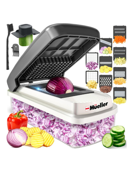 Cortador de Verduras Mandolina Mueller 9 Cuchillas Acero Inox