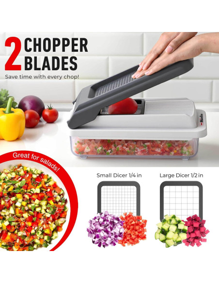 Cortador de Verduras Mandolina Mueller 9 Cuchillas Acero Inox