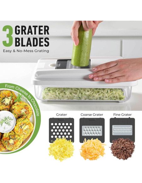 Cortador de Verduras Mandolina Mueller 9 Cuchillas Acero Inox