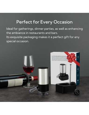 Dispensador de Vino Eléctrico KITCHENDAO con Bomba 2 en 1
