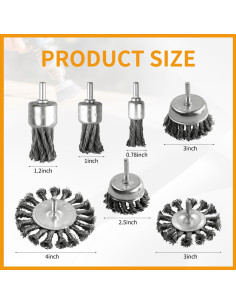 Juego de cepillos de alambre AOKLIT 7 piezas para taladro 2
