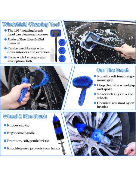 Kit de limpieza de automóviles TTRCB 26 piezas profesional