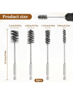 Juego de 4 cepillos de alambre Trinkrittey 0,95-2,22 cm 2