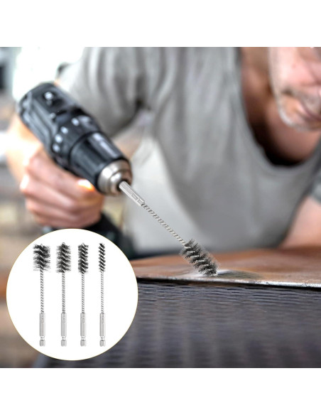 Juego de 4 cepillos de alambre Trinkrittey 0,95-2,22 cm