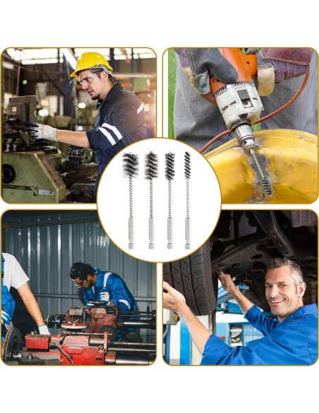 Juego de 4 cepillos de alambre Trinkrittey 0,95-2,22 cm