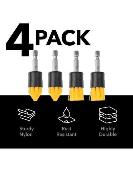 Juego de Accesorios de Cepillo de Taladro IMPRESA 4 Piezas