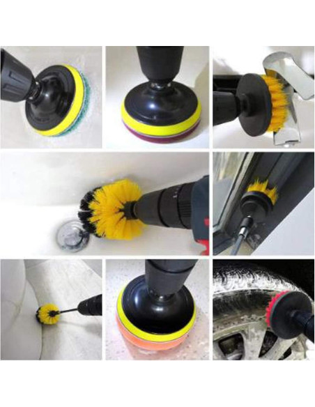 Cepillo de Taladro Wixine 12,7 cm para Limpiar Alfombras y Cuero