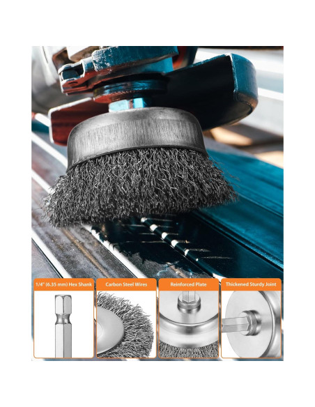 Juego de 50 cepillos de alambre Rtteri para taladro