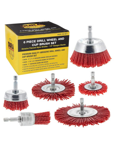 Juego de Cepillos de Copa Abrasivos Dura-Gold 6 Piezas