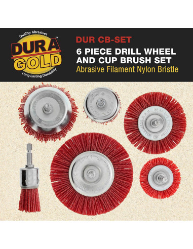 Juego de Cepillos de Copa Abrasivos Dura-Gold 6 Piezas