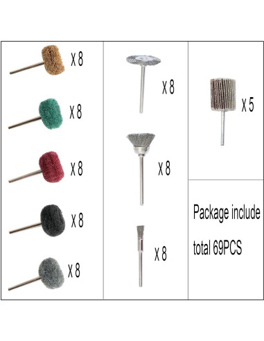 Juego de 69 Piezas Ruedas Abrasivas Yutnqin para Pulido
