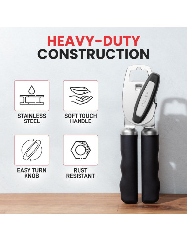Abrelatas Manual Zulay Kitchen Acero Inoxidable Negro