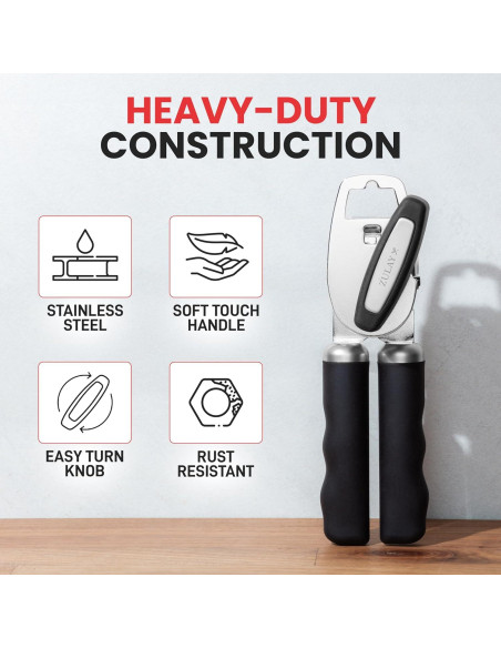 Abrelatas Manual Zulay Kitchen Acero Inoxidable Negro