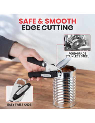 Abrelatas Manual Zulay Kitchen Acero Inoxidable Negro