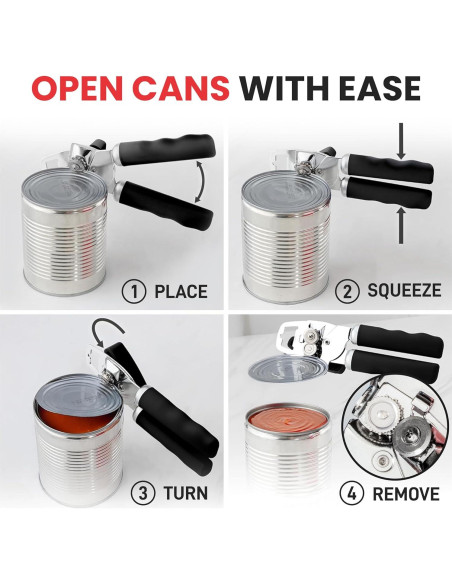 Abrelatas Manual Zulay Kitchen Acero Inoxidable Negro