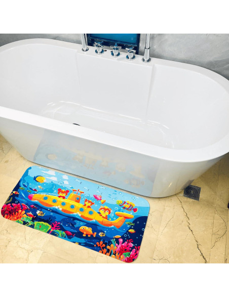 Alfombrilla de baño antideslizante ShineCozy 89x39cm Submarino
