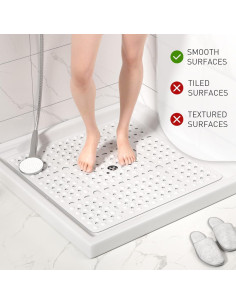 Alfombrilla de Ducha Antideslizante XIYUNTE 70x70 cm Blanca 2