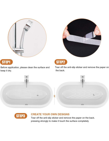 36 Pegatinas Antideslizantes Secopad para Baño 20x2cm