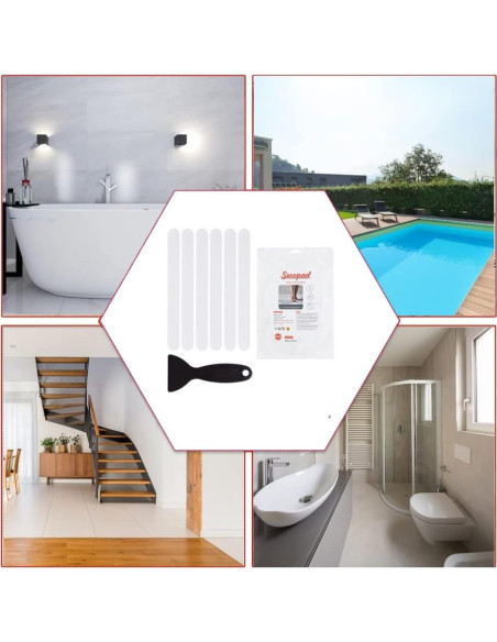 36 Pegatinas Antideslizantes Secopad para Baño 20x2cm