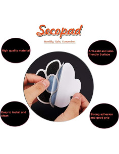 Pegatinas Antideslizantes Secopad 20 PCS para Baño Negro 2