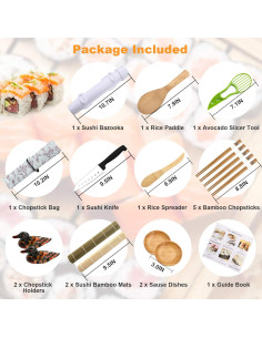 Kit de Hacer Sushi Luney - 18 Piezas, Completo y Fácil de Usar 2