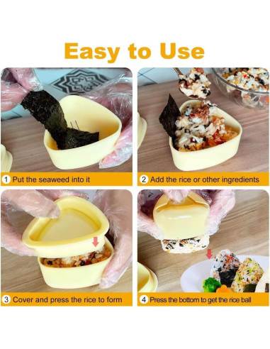 Kit de 3 Moldes de Onigiri TAORISH - Sushi en Casa
