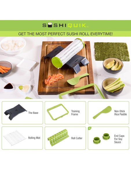 Kit de Hacer Sushi SushiQuik para Principiantes - Incluye Estera y Cortador