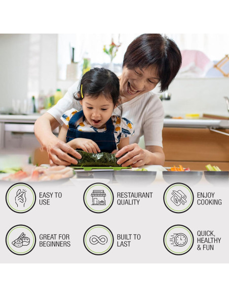 Kit de Hacer Sushi SushiQuik para Principiantes - Incluye Estera y Cortador
