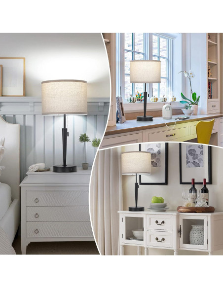 Juego de 2 Lámparas de Mesa GGOYING con Carga USB y LED