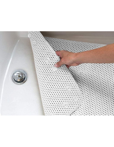 Alfombrilla de Baño Antideslizante Elaine Karen 91x43 cm Blanca