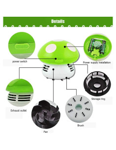 Aspiradora de Mesa Mini Linda Aliotech Verde 95x95x90mm 2