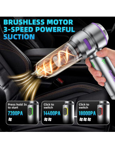 Aspiradora de Coche Portátil GenTant VC002 3 en 1 18000Pa 2