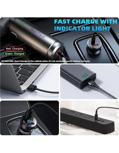 Aspiradora de Coche Portátil GenTant VC002 3 en 1 18000Pa