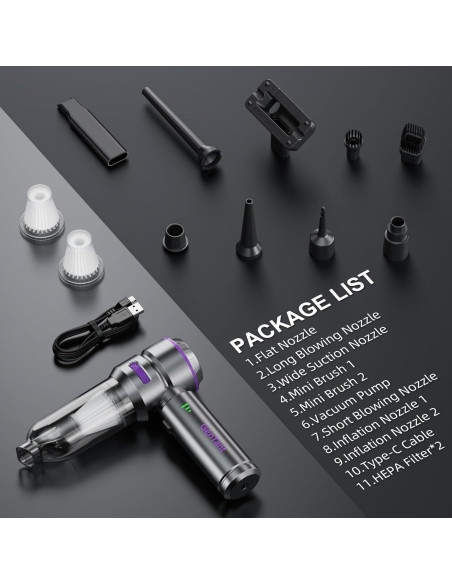 Aspiradora de Coche Portátil GenTant VC002 3 en 1 18000Pa