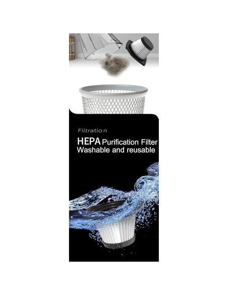 Aspiradora de Mano Inalámbrica AZK 120W HEPA 2000mAh 25min