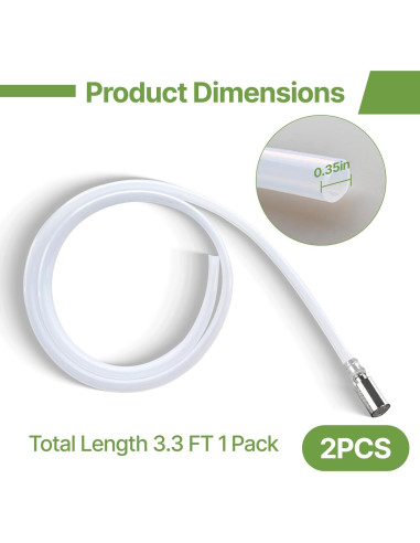 2 Mangueras de Silicona Grado Alimenticio 100,58 cm Ayzsdnh