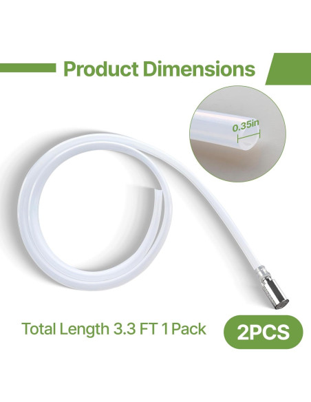 2 Mangueras de Silicona Grado Alimenticio 100,58 cm Ayzsdnh