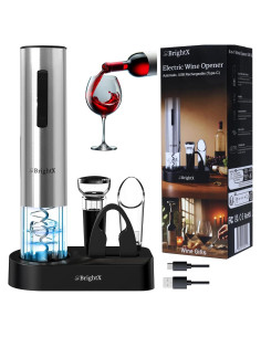 Abridor de vino eléctrico BRIGHTX recargable con accesorios