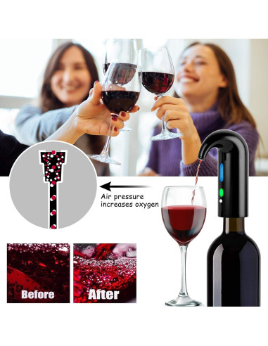 Aerador de Vino Eléctrico Cljlixcy con Tapón de Vacío