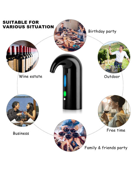Aerador de Vino Eléctrico Cljlixcy con Tapón de Vacío