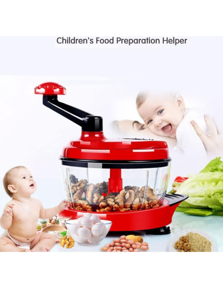 Procesador de Alimentos Manual ZABBOW 1.5L Picador de Verduras