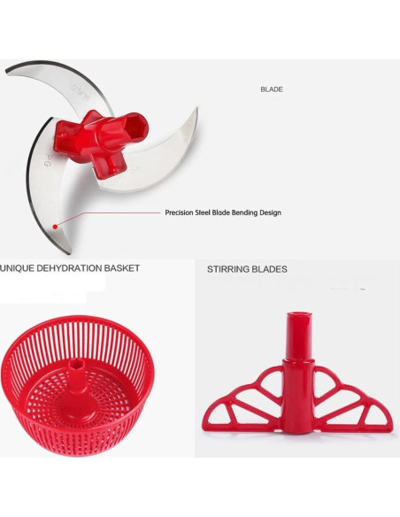 Procesador de Alimentos Manual ZABBOW 1.5L Picador de Verduras