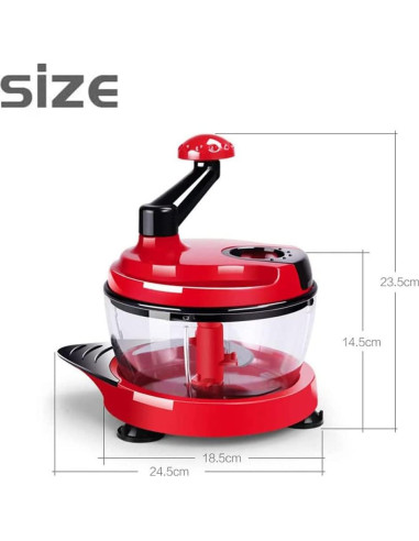 Procesador de Alimentos Manual ZABBOW 1.5L Picador de Verduras