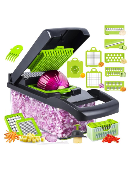Cortador de Verduras 15-en-1 URSMILEKIT con Contenedor